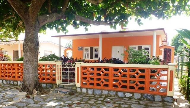 'House front' Casas particulares are an alternative to hotels in Cuba.